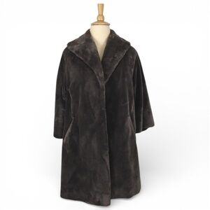 Vintage Purple Faux Fur Coat Women’s XL 60s 70s Open Placket Hippie Boho‎ Glam